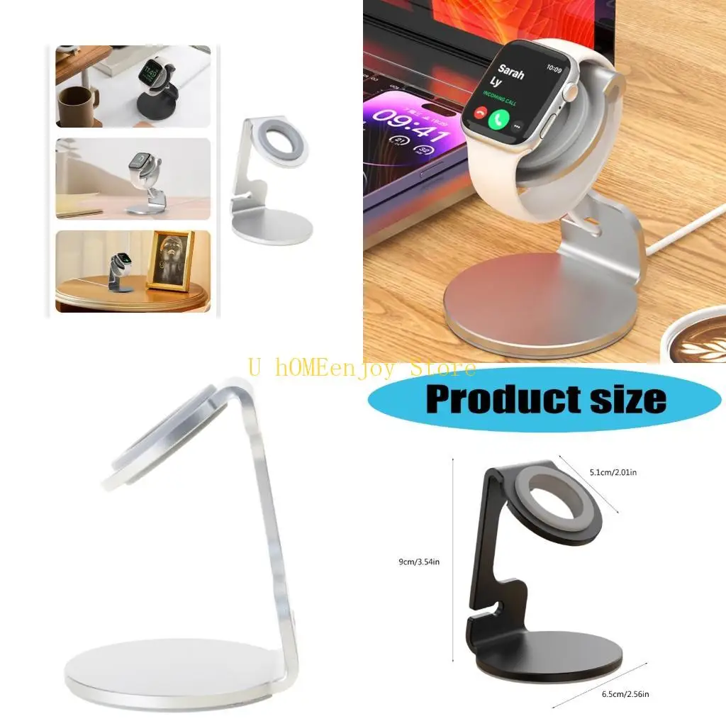 B0KF Aluminum Desk Holder Dock Replace For Intelligent Watch Charging Stand Dock Hold