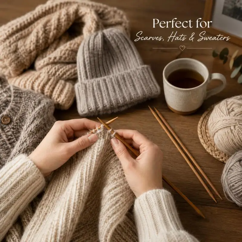 4/2 Stück 3-10mm Doppelspitzige Bambusnadeln Braune Häkelnadeln 36cm für Pullover-Stricken DIY – Detail 6