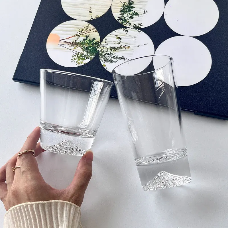 310ml/350ml Creative Whiskey Glass Art Design Fuji Mountain Cups Household Drinkware Snow Mountain Cups Water Mug Cup  Best Gift