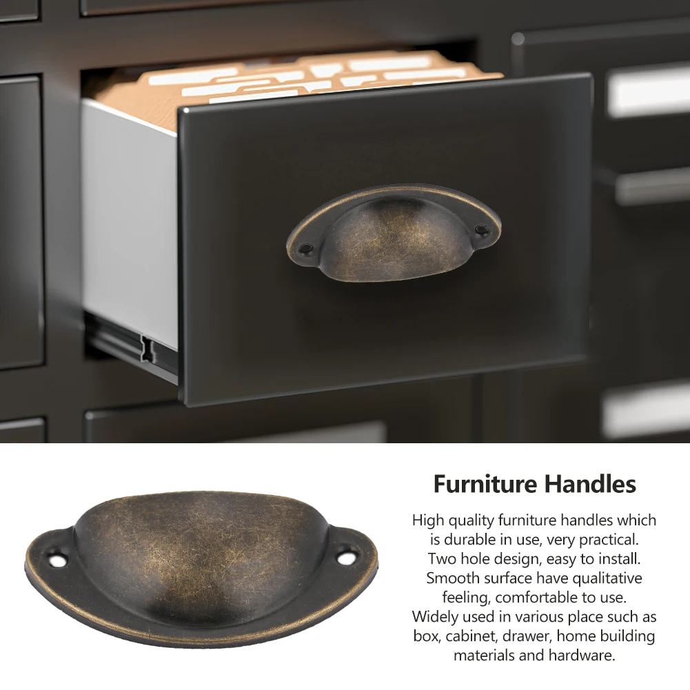 

Антикварная ручка-ракушка для ящиков, металлическая ручка-кнопка для мебели, фурнитура для шкафов