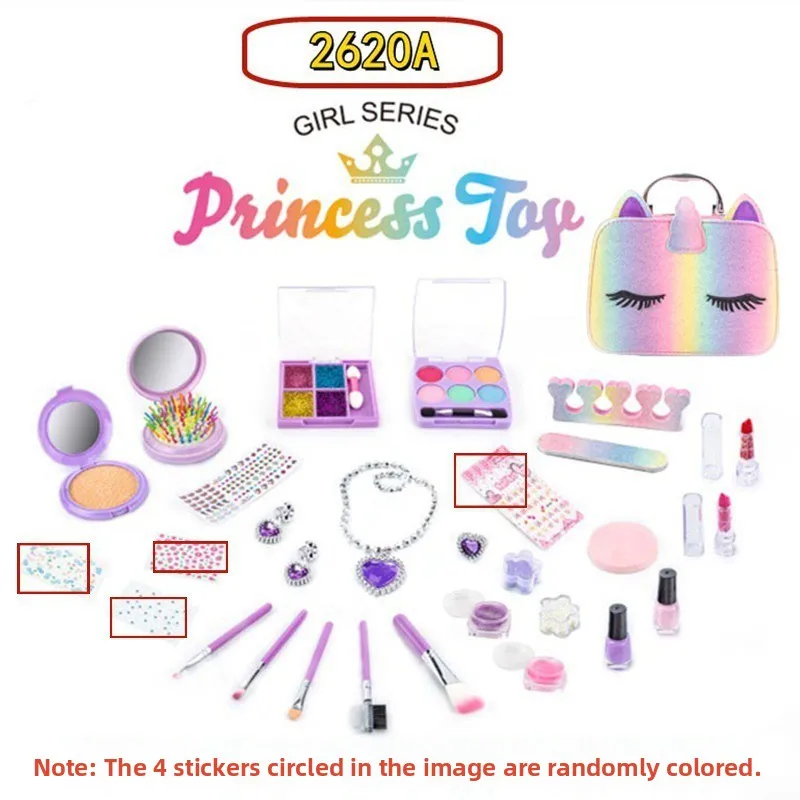 Set di giocattoli principeschi per ragazze Set completo Cosmetici portatili Strumenti di gioco di finzione Kit di simulazione del tavolo da bere per ragazze