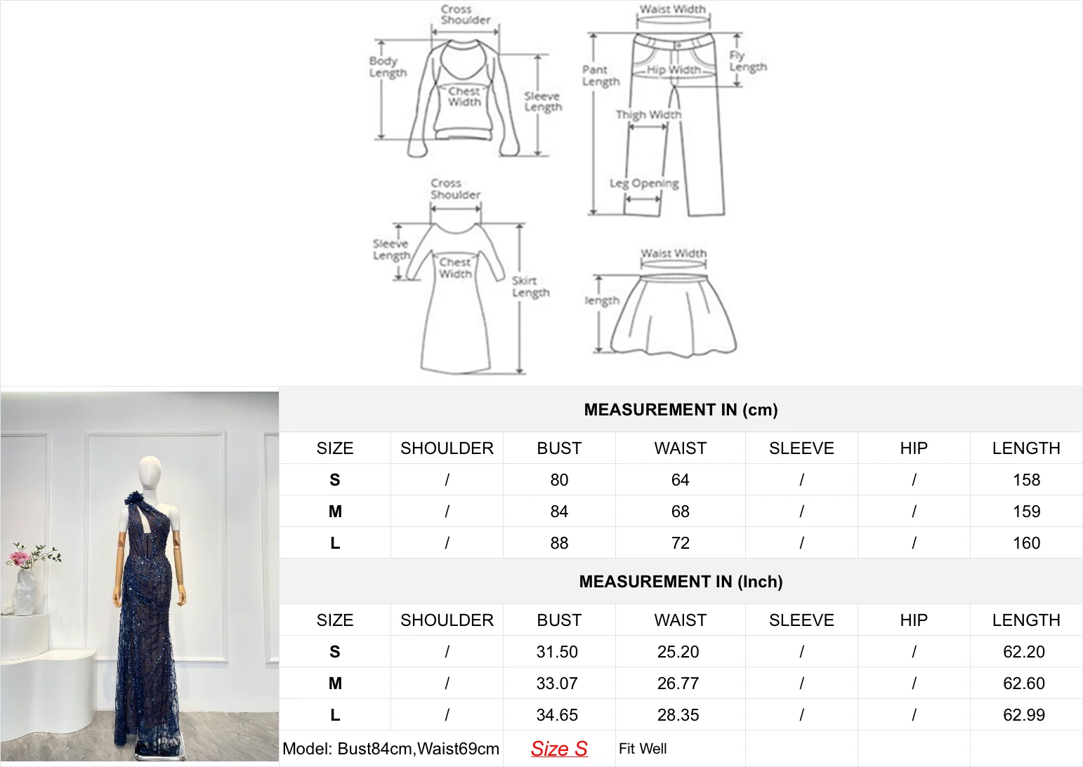 Marineblauwe avondjurk met één schouder en uitsnijding voor dames, zeemeerminjurk