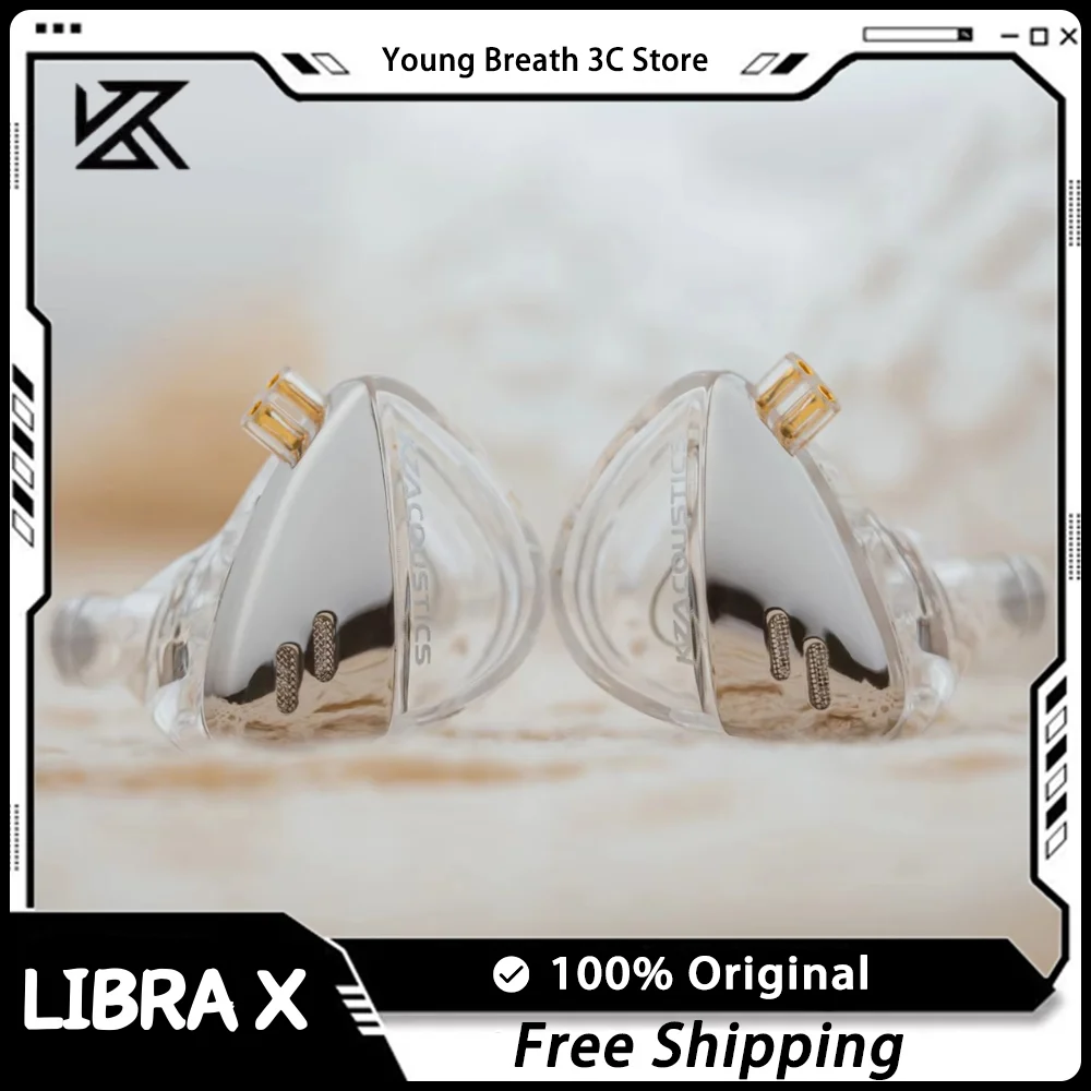 Kz X Angelears Libra X Hifi In-Ear Earphone Ultra-Wide Frequency Dynamic Iems Monitor With 0.75 Replaceable Cable Custom Earbuds