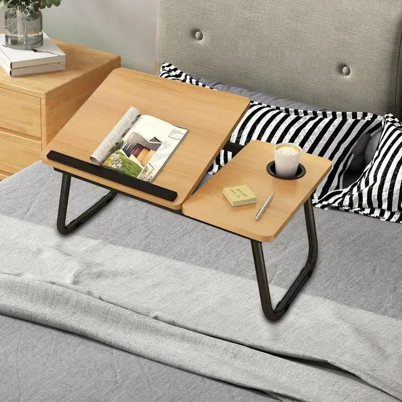 Bed Computer Desk Ajustable Small Table Portable Home Learning Desk Foldable Dormitory Student Table Laptop Desk With Cup Holder