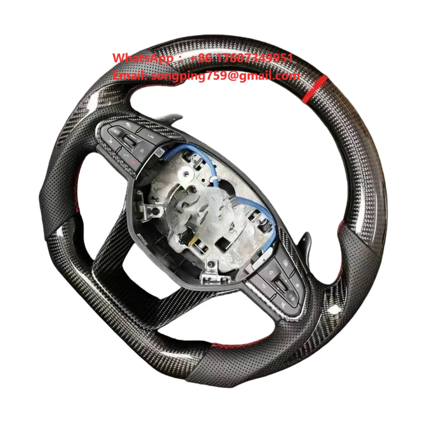 Real Carbon Fiber+ Leather Steering Wheel 2020 2021 2022 Compatible for Geely Xingyue Tugella