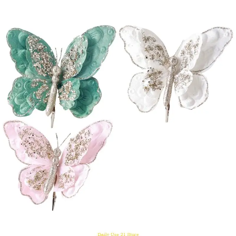 

Butterfly with Clip for Festives Home and Wedding Arrangements Decorative Simulated Butterfly Adorment Party Supplies