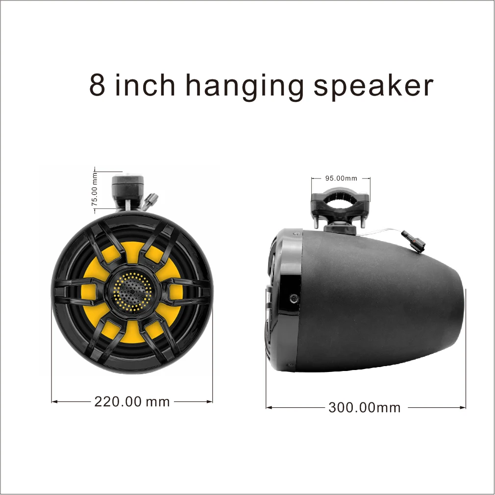 STLF Factory Supplier's Durable 8-Inch Waterproof ABS Marine Tower Speaker 12V Steel Piston for ATV UTV Boat Ship Hanging Use