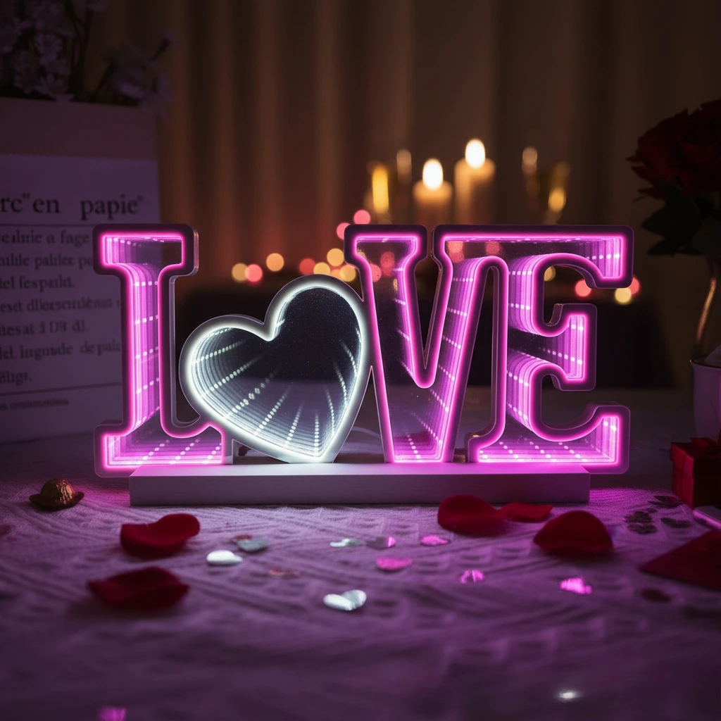 

3D-зеркальный светодиодный знак Love — USB-светильник с декором переключателя на День святого Валентина, свадьбу, предложение, юбилей, спальня, гостиная