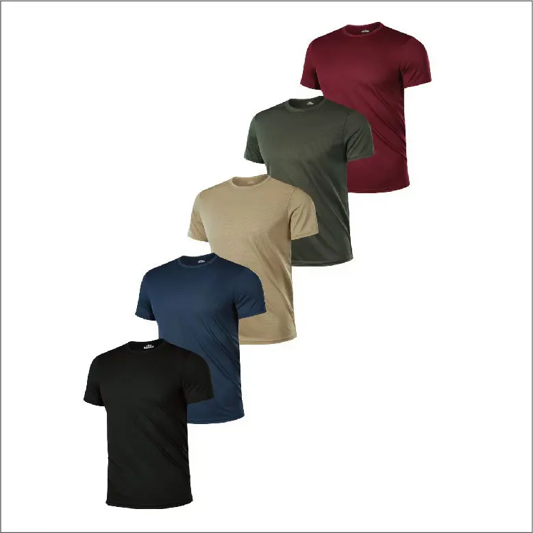 Mens Quick Dry Round Neck Sport T Shirt Gym Fitness Trainer Running Breathable Summer Lightweight Athletic Workout Top Tee