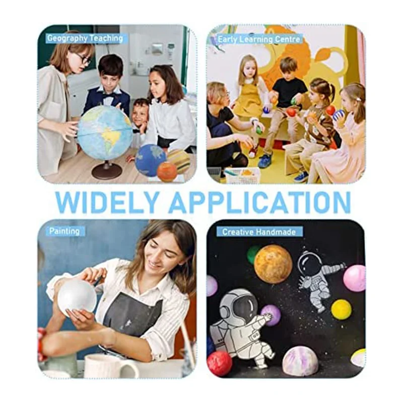 Solar System Project Kit, PlanetModel Crafts 14 Mixed Sized Polystyrene Spheres Balls for School Science Projects HGC