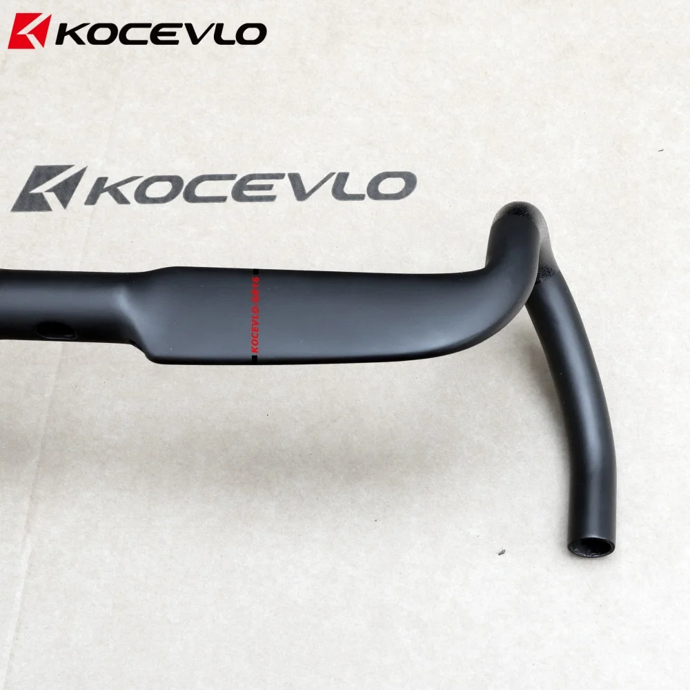 KOCEVLO Carbon-Gravel-Lenker, leicht gebogen, für Rennräder, interne Kabelführung, Rennradlenker 380/400/420/440mm – Detail 4
