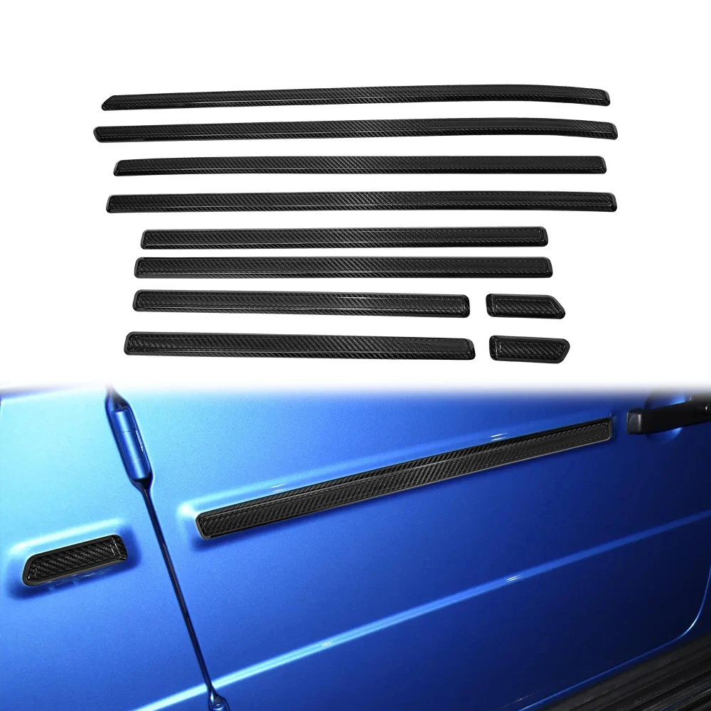 For Mercedes G class W463 G63 G350 G400 G500 G55 Real Dry Carbon Fiber Side Molding Trim Kits 2014-2018