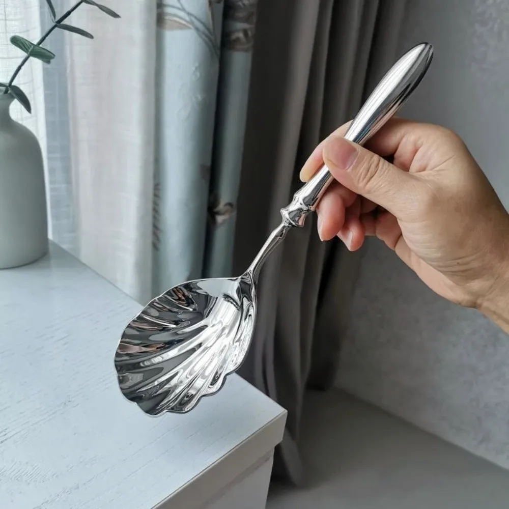 

Durable Shell Shape Stainless Steel Spoons Light Luxury Exquisite Soup Spoon French Table Serving Spoons Restaurant
