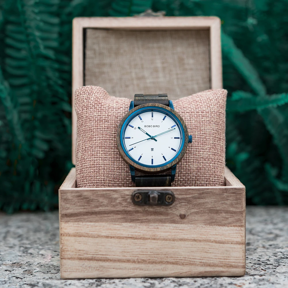 BOBO BIRD Wooden Men Watch  Quartz Wristwatches Japanese Movement Luxury Fashion Women Timepiece Custom Gift Box