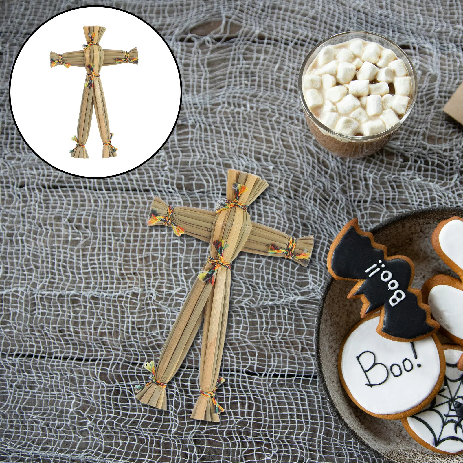 

Magic Scarecrow Prop Natural Straw Handcrafted Spooky Halloween Prank Party Performance Trick Prank Gimmick Entertainment Prop