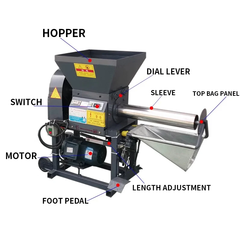 Máquina eletromagnética do ensaque do eixo dobro da embreagem, cogumelo comestível, motor puro do cobre, MTZD-2