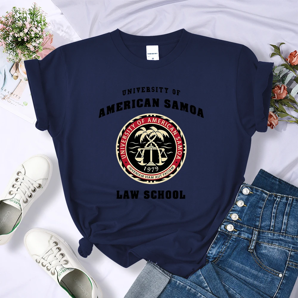 University Of American Samoa Law School T Shirt Fashion Loose T-Shirts Breathable Casual Short Sleeve Hot Sale Women Tee Clothes