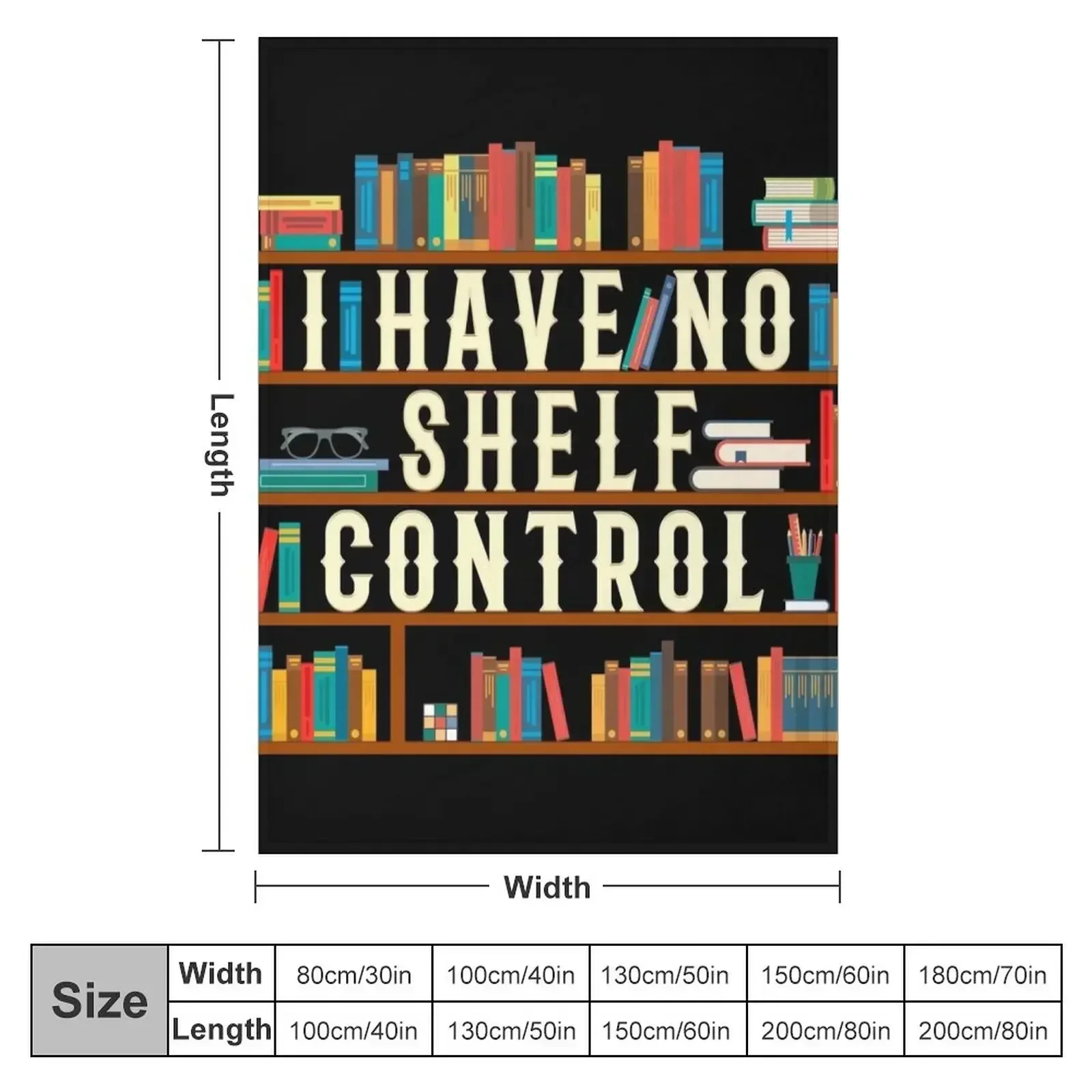 I Have No Shelf Control Throw Blanket couch cozy soft plush fuzzy picnic outdoor blanket