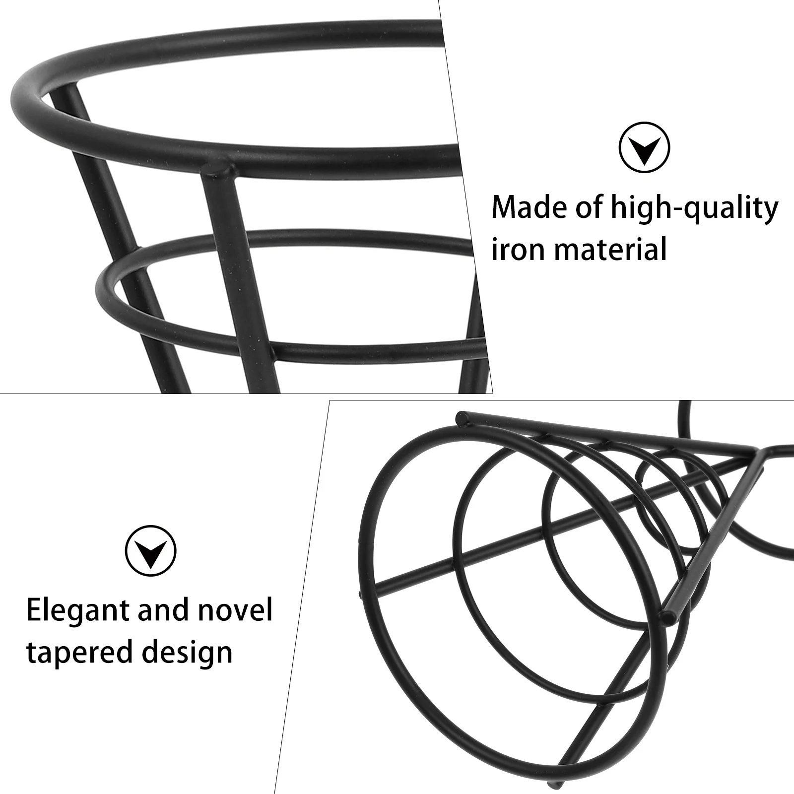 

1Pcs French Fry Stand Tapered Cone Snack Basket Iron Material for Fries Fried Chicken Greaseproof Paper Compatible