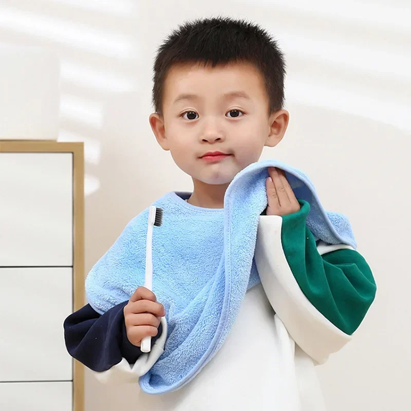 Multifunction Kid Bib Embroidery toothbrush towel for Kid Boy Girl Washing Face Absorb Water Towel for Children Baby Stuff