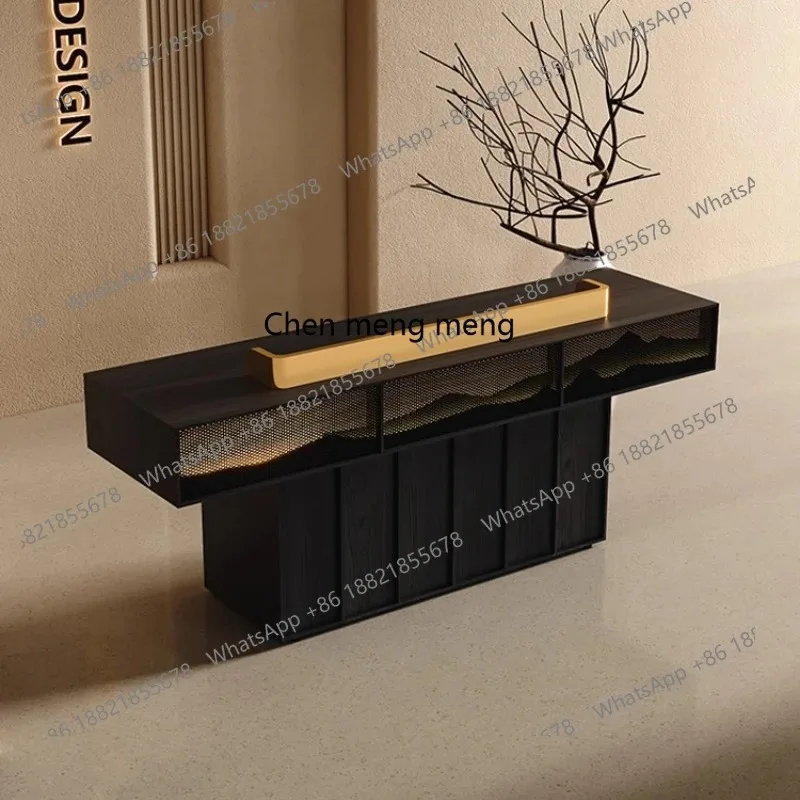 

RH Black checkout page counter simple modern new Chinese company reception desk bar