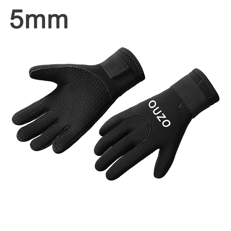 Water Gloves,  5mm Neoprene Five Finger Warm Wetsuit Winter Gloves for Scuba Diving Snorkeling Surfing