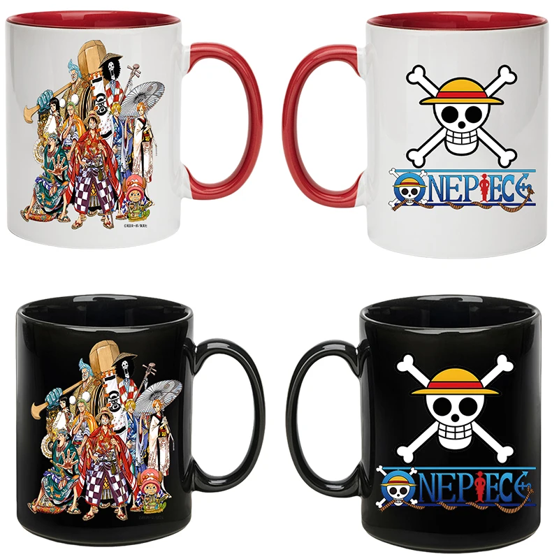 11oz anime uma peça chopper luffy dos desenhos animados criativo sanji brook bonito caneca de cerâmica kawaii escritório café leite xícara de chá presentes masculino