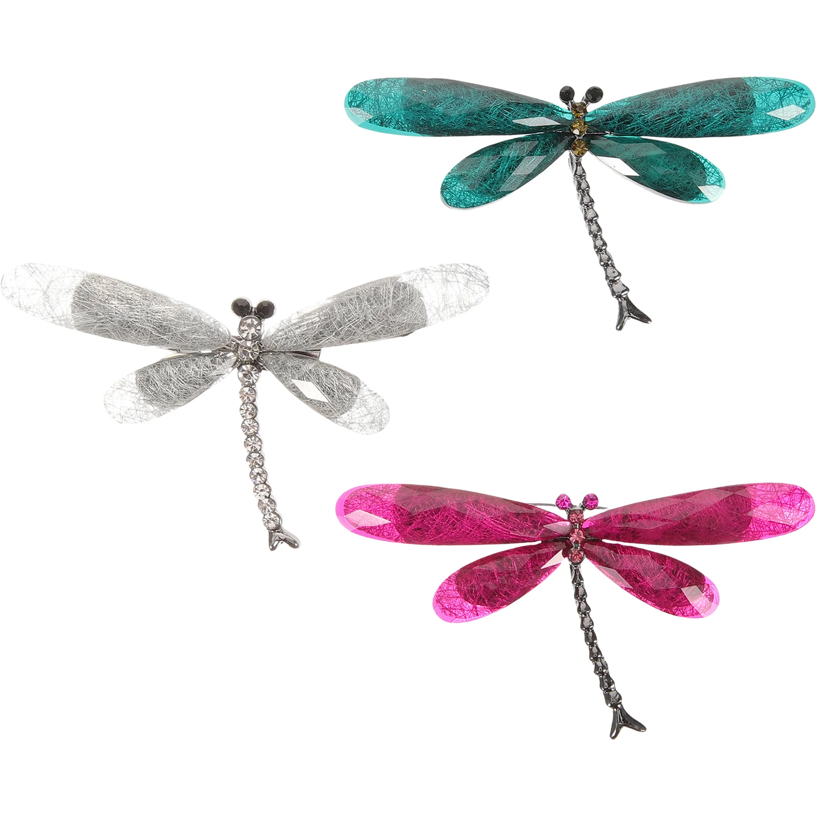 

3 Pcs Boutonniere Pins Brooch Dragonfly Korean Version Lapel Miss Resin for Women