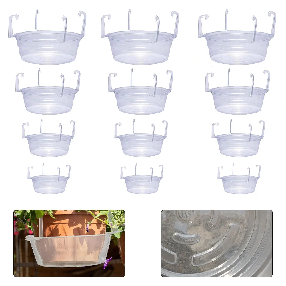 For Hanging Planters Transparent Tray Hanging Basket Tray Outdoor Gardening Efficient Water Collection Tray Hanging Basket