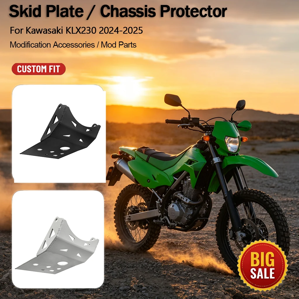 Aluminum Skid Plate Engine Guard For Kawasaki KLX230 Off‑Road Motorcycle Chassis Protector 2024‑2025 Mod Accessories