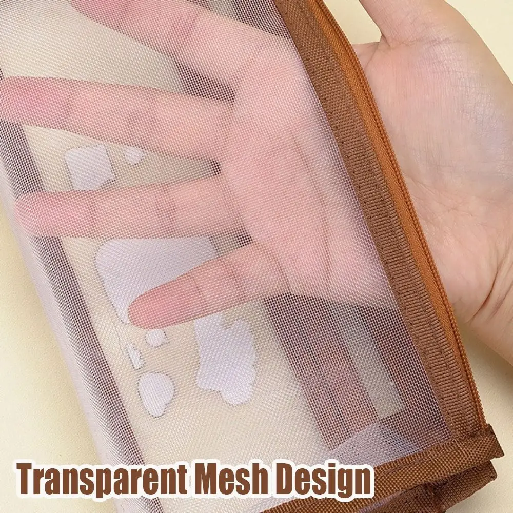 

Сумка для ручек с изображением капибары, сетчатая большая вместительная сетчатая сумка для хранения, двухслойный органайзер на молнии для канцелярских принадлежностей для студентов