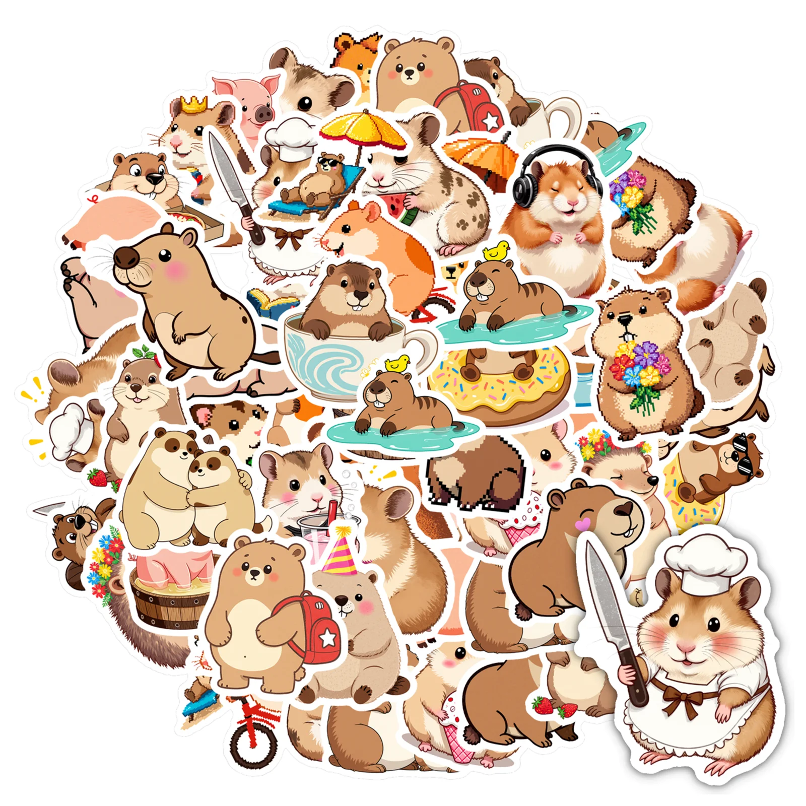 35pcs Cute Hedgehog Stickers Playful Animal Animal Stickers  Stickers For Suitcase Fridge Phone Luggage Laptop Guitar