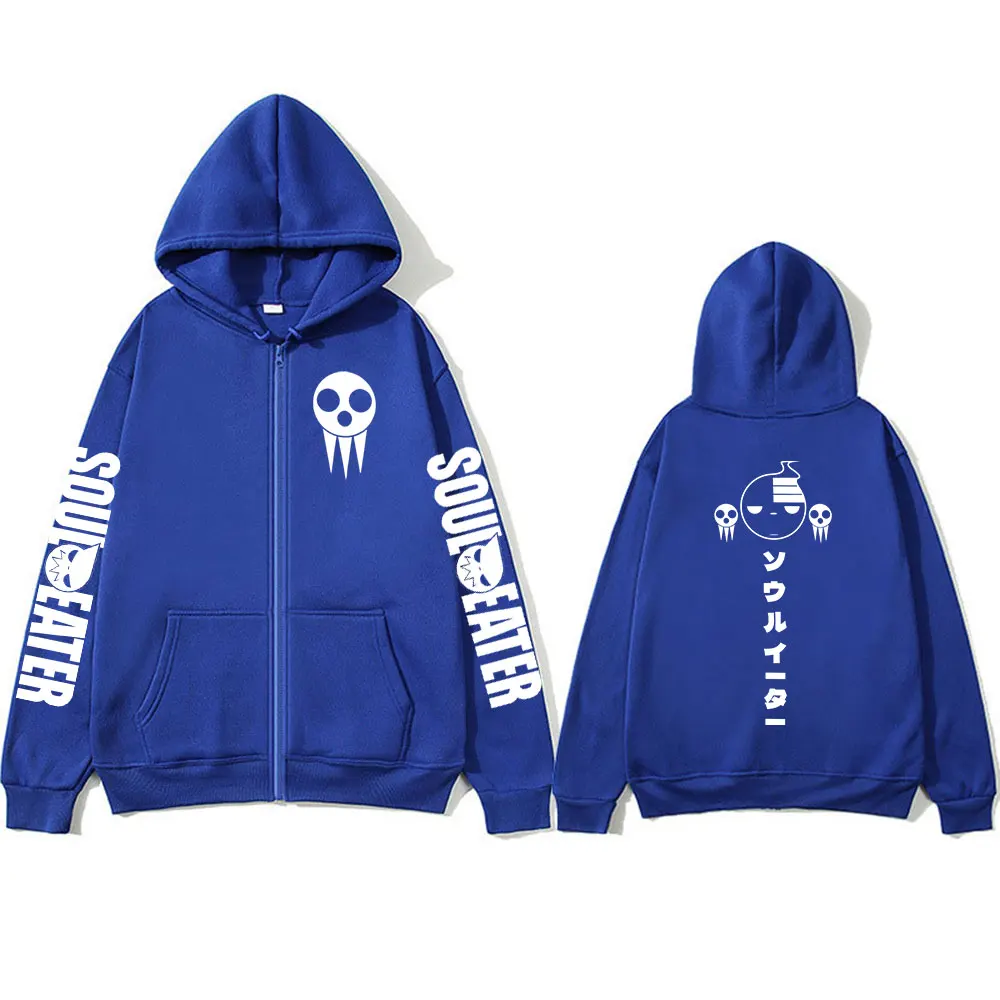 Japanischer Anime Soul Eater Death The Kid Reißverschluss-Hoodies für Männer und Frauen, Kapuzenpullover mit Reißverschluss, lange Ärmel, Pullover, Jacken, Caots – Detail 6