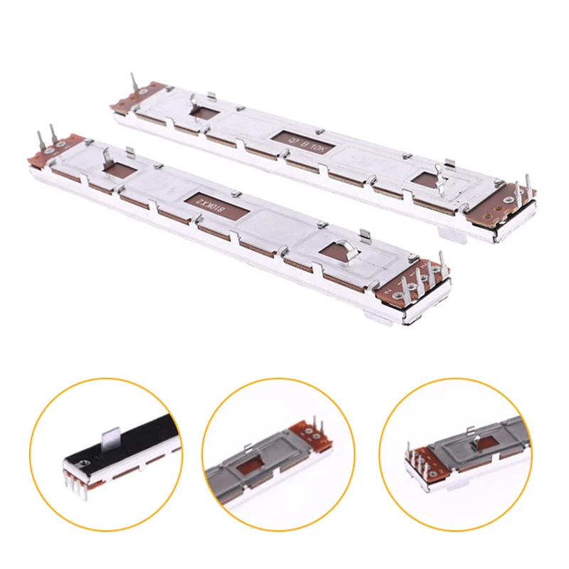 【New】128mm Mixer Fader B10K Single And Dual Channel B103 Straight Sliding Potentiometer Total Length 12.8cm Stroke 100