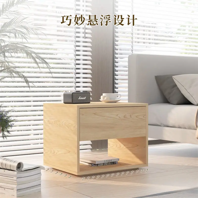 Nordic Creativity Floating Bedside Table Multifunctional Log Color Shelf Simple Hotel Bedroom Home