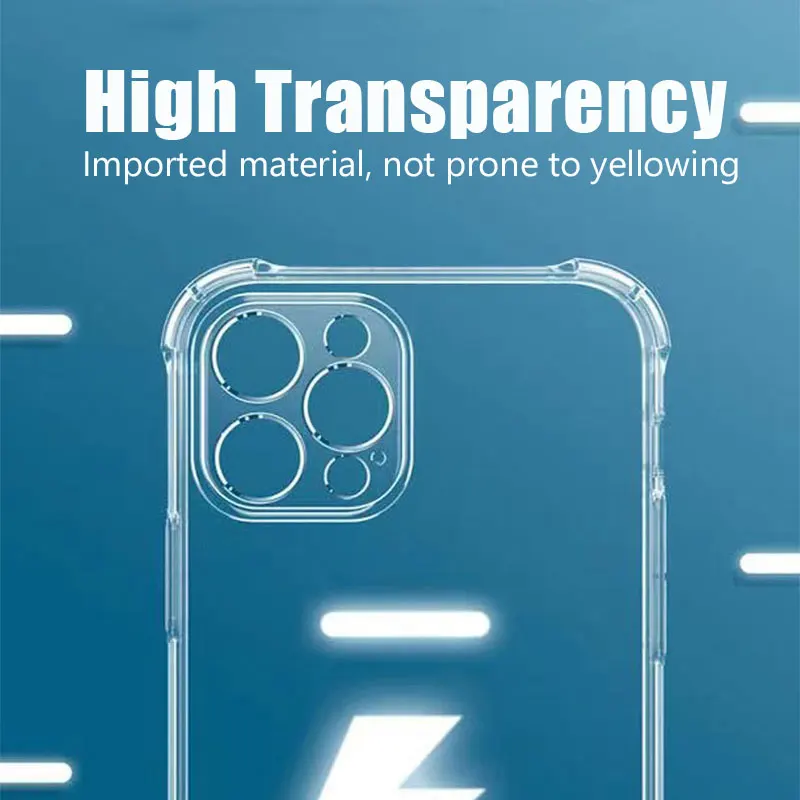 حافظة هاتف شفافة مضادة للصدمات لهاتف آيفون 17 16 15 11 12 13 Pro Max 16 Plus 13 Mini 17 حافظة لهاتف آيفون شفافة من السيليكون #6
