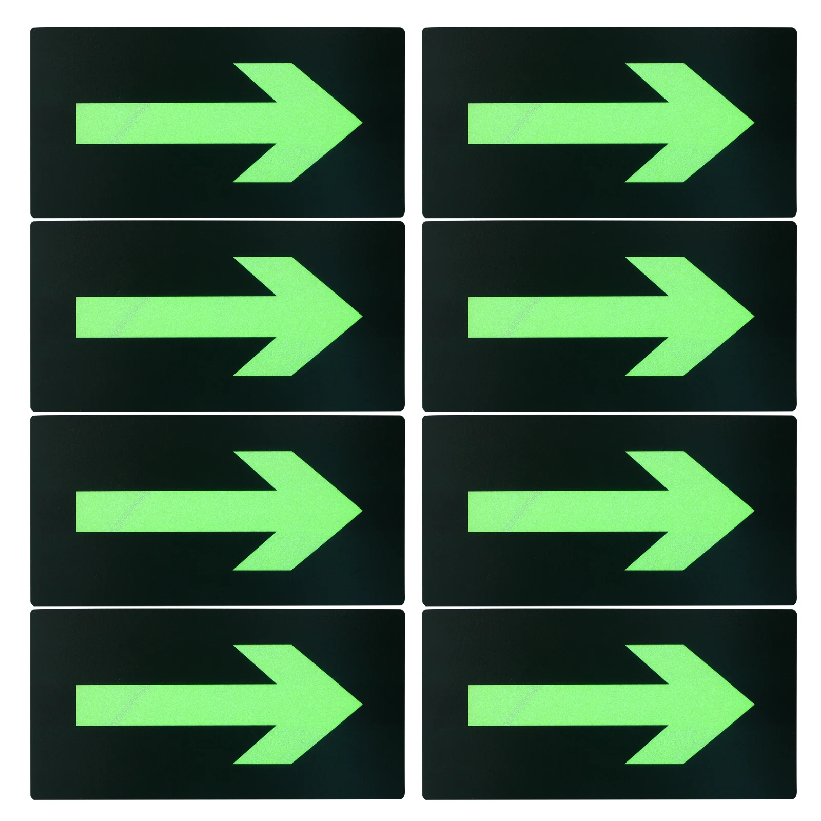 8 ชิ้นป้ายสติกเกอร์ Dark Evacuation สติกเกอร์ป้ายความปลอดภัยกันน้ํา PVC Fire Exit Assembly เครื่องหมายจราจร