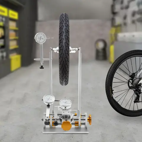 Bicycle Wheel Truing Stand, Professional Wheel Repair Stand with 3 Gauges, 10-29 Inch Wheel Alignment Tool for Bike Shop