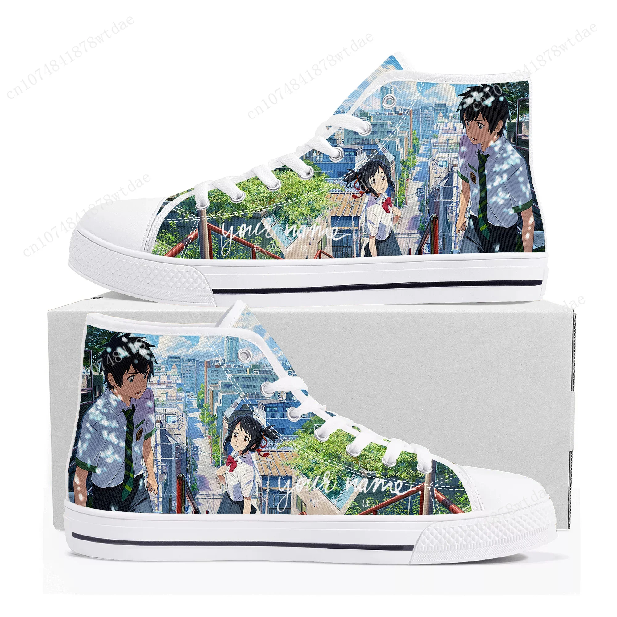 Your Name High Top Sneakers Mens Womens Teenager High Quality Canvas Sneaker Japanese Anime Manga Couple Customized Shoes