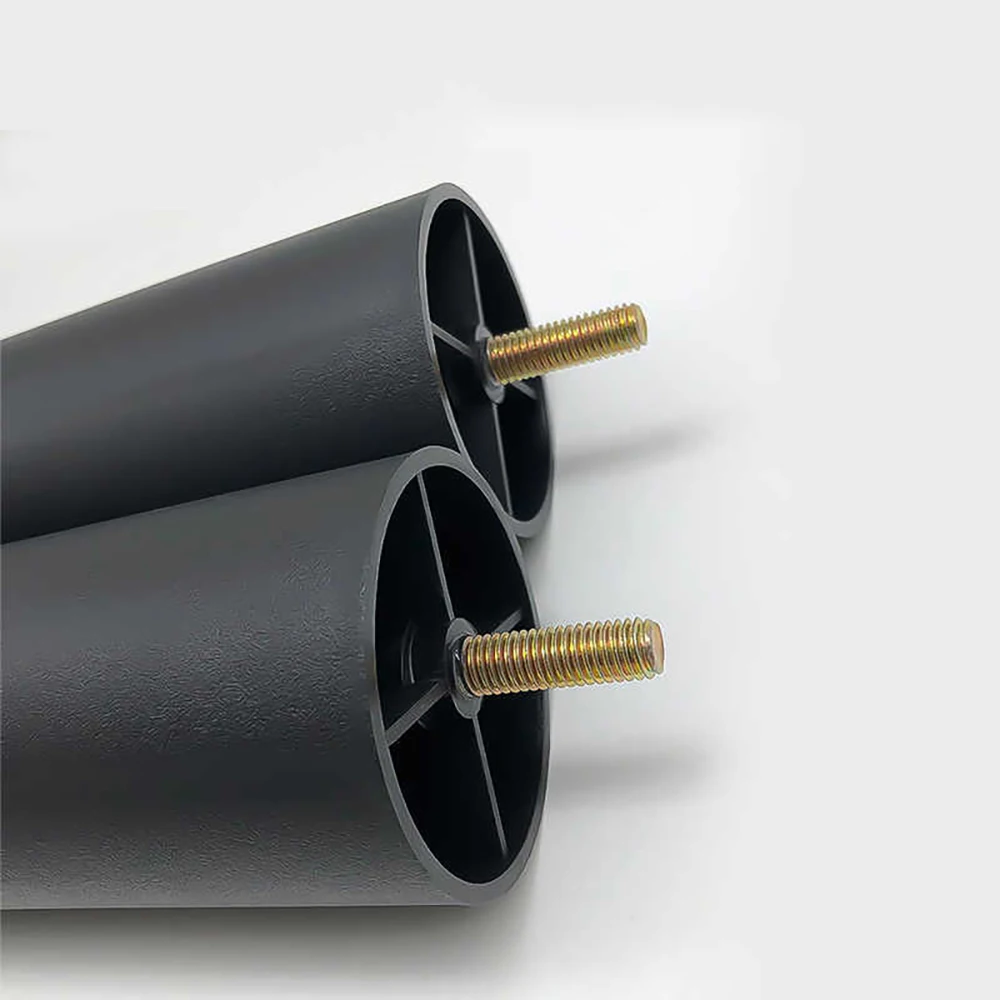 M8 M10 검정색 PE 플라스틱 조정 가능한 발 패드 충격 흡수 미끄럼 방지 가구 발 패드 테이블 의자 다리 보호대 액세서리