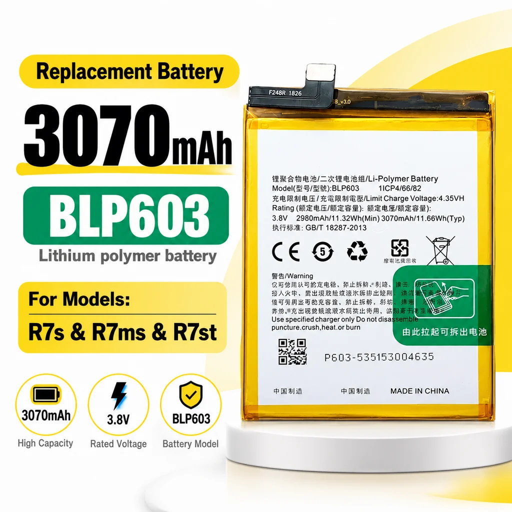 BLP603 3070mAh Li-ion Replacement Battery For OPPO R7S R7MS R7ST Mobile Phone Internal Repair Part Built-in Lithium Battery