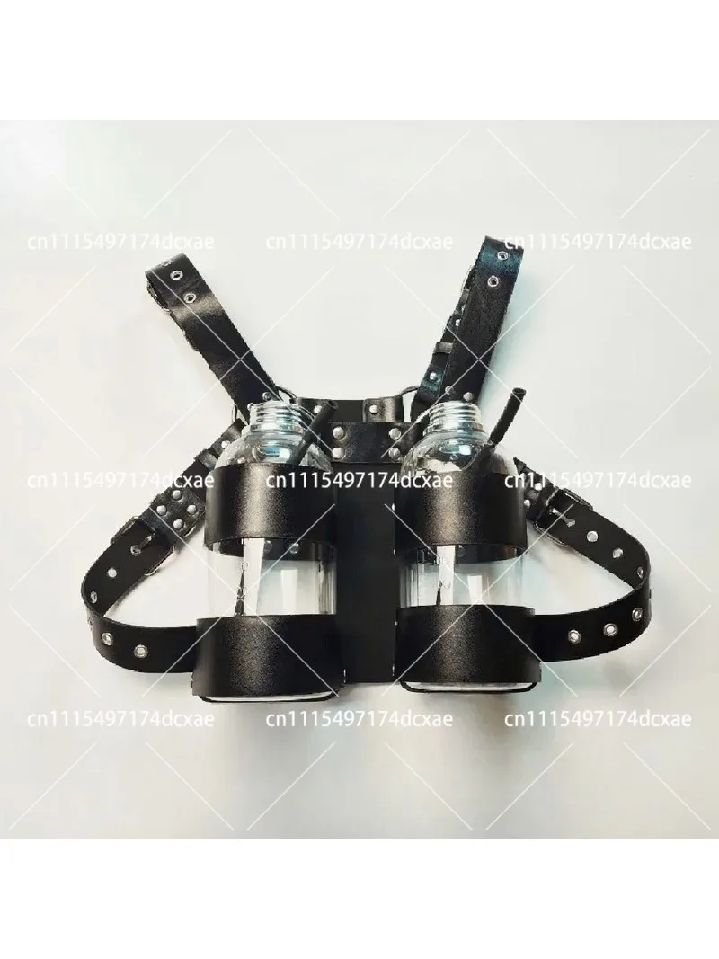 Full Face Gas Mask with Double Filter Bottle, Negative Pressure Breathing System for Painting, Chemical, Industrial Safety