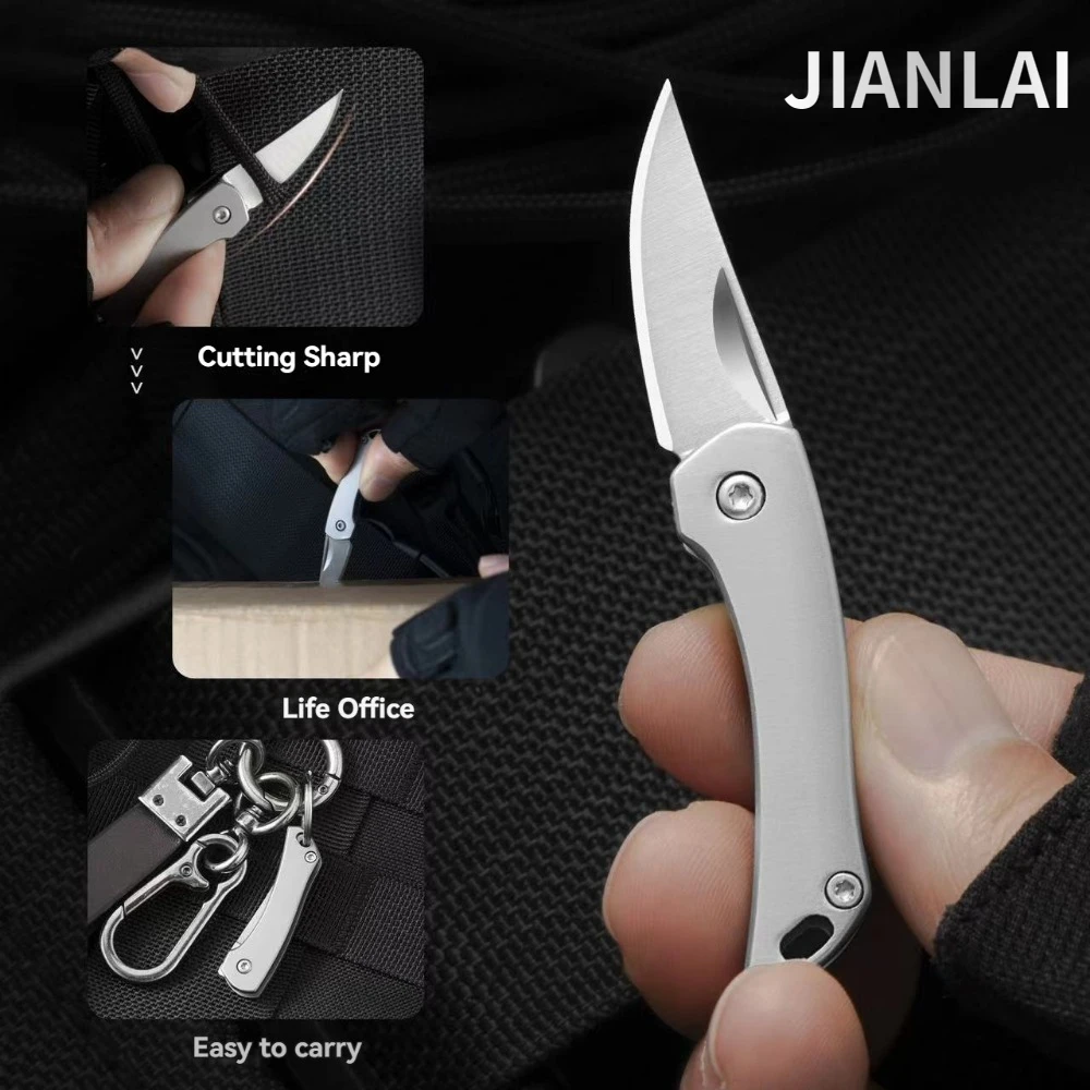 Outdoor Stainless Steel Mini Folding Knife Sharp Pocket Knife Keychain Pendant Camping Gift Open Mail Open Box