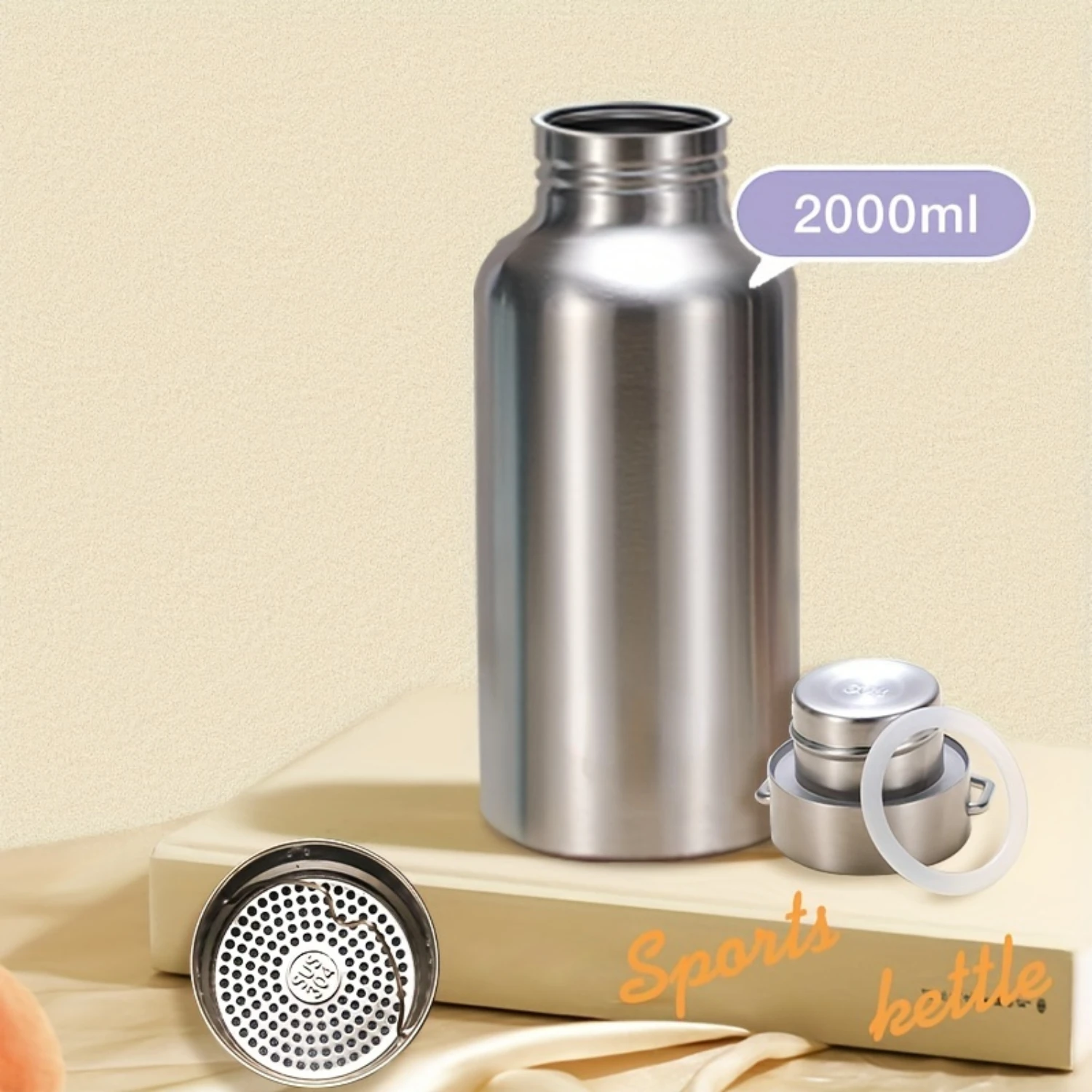 67.63oz 304 Stainless Steel Water Tumbler  Large Capacity, Portable, Food Grade, And Tea Drain!