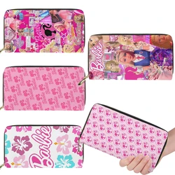 Barbie portamonete Anime Fashion Pattern portafoglio lungo in pelle Pu fai da te per le donne Fashion Ladies portacarte portatile Organizer regali