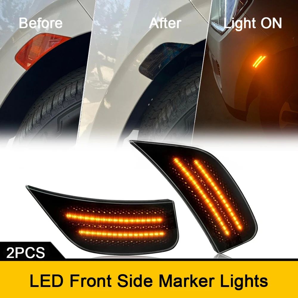 2x No Error Front Fender Side Marker LED Lights For Chevrolet Suburban Tahoe GMC Yukon Yukon Denali Cadillac Escalade ESV Amber