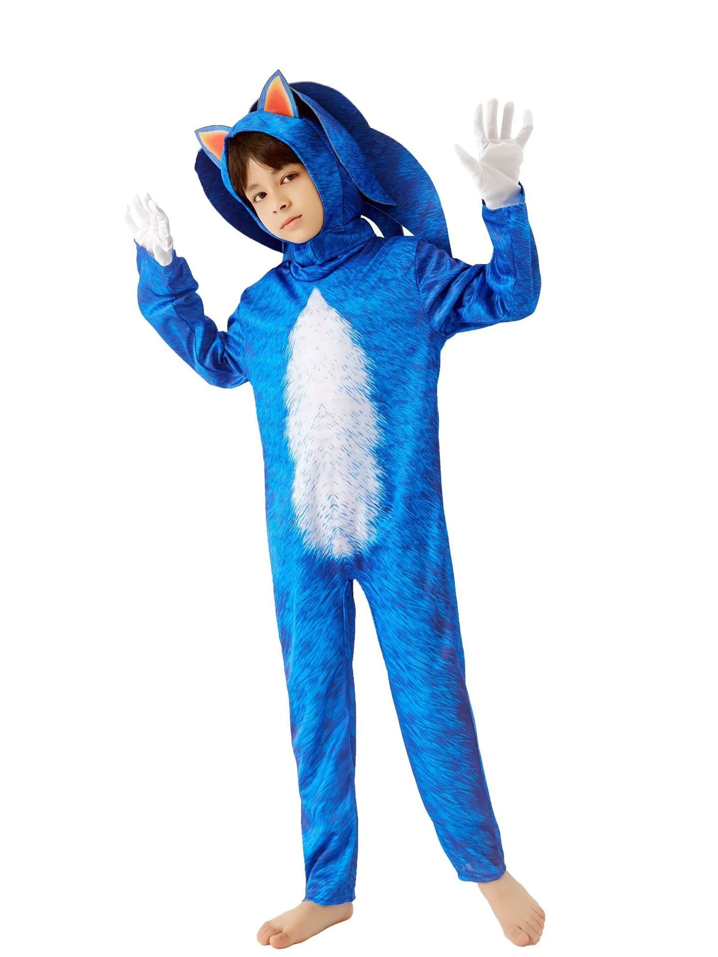 Kostium na Halloween, przebranie cosplay, super szybki Sonic, występ, tradycyjny chiński kostium sceniczny