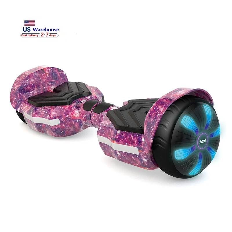 

Drive Electric Hoverboard 10km/h Top Speed Long Lasting Lithium-Ion Battery 2HR Full-Charge Path Illuminating LED Lights