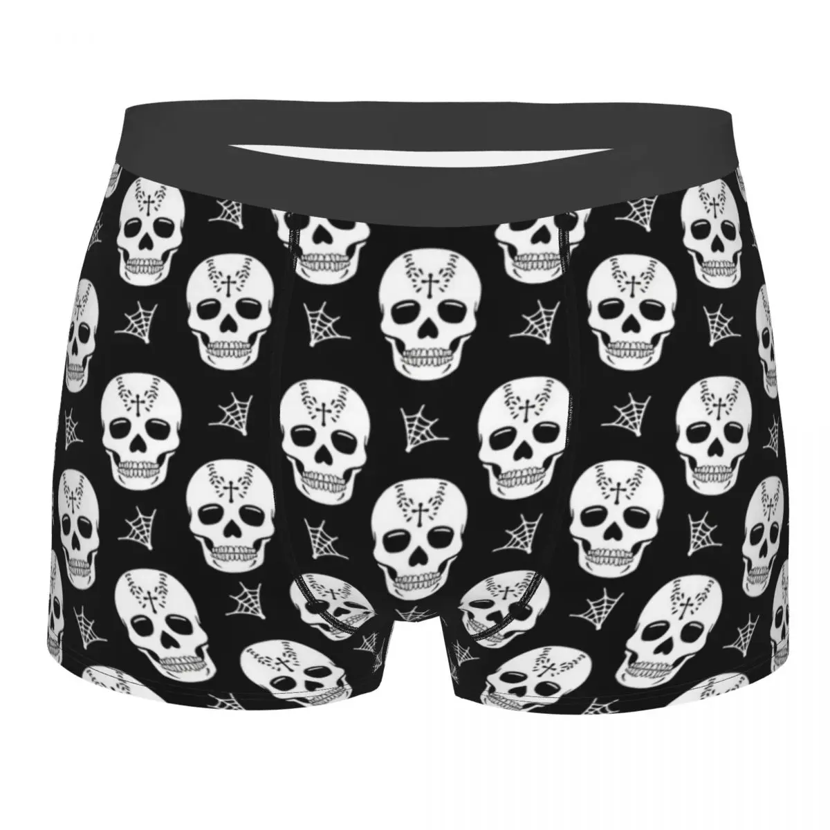 Sugar Skull Pattern Underpants Breathbale Panties Male Underwear Print Shorts Boxer Briefs