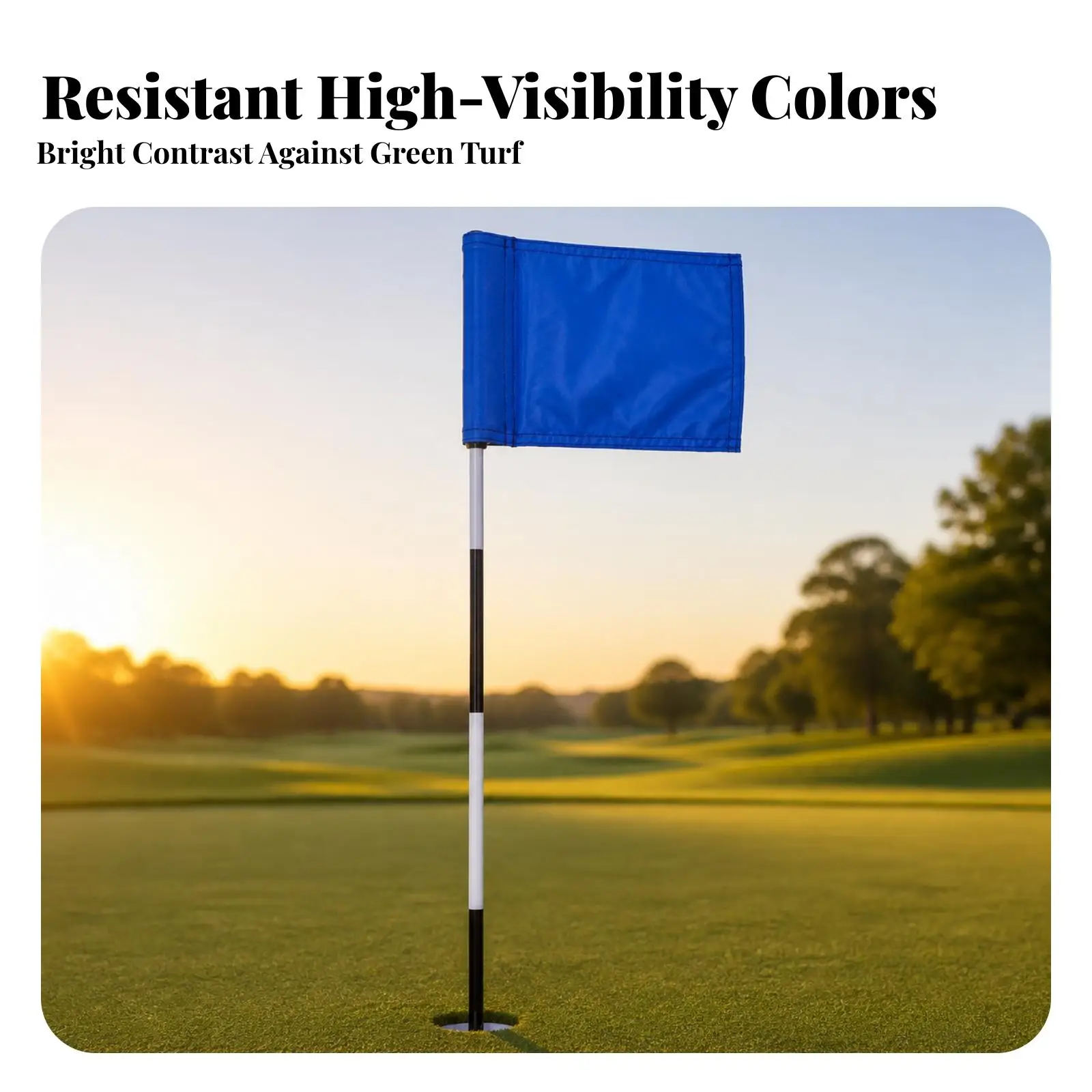 Golf Putting Flag Pole Tool with Visible Aiming Point for Short Game Practice on Training Green